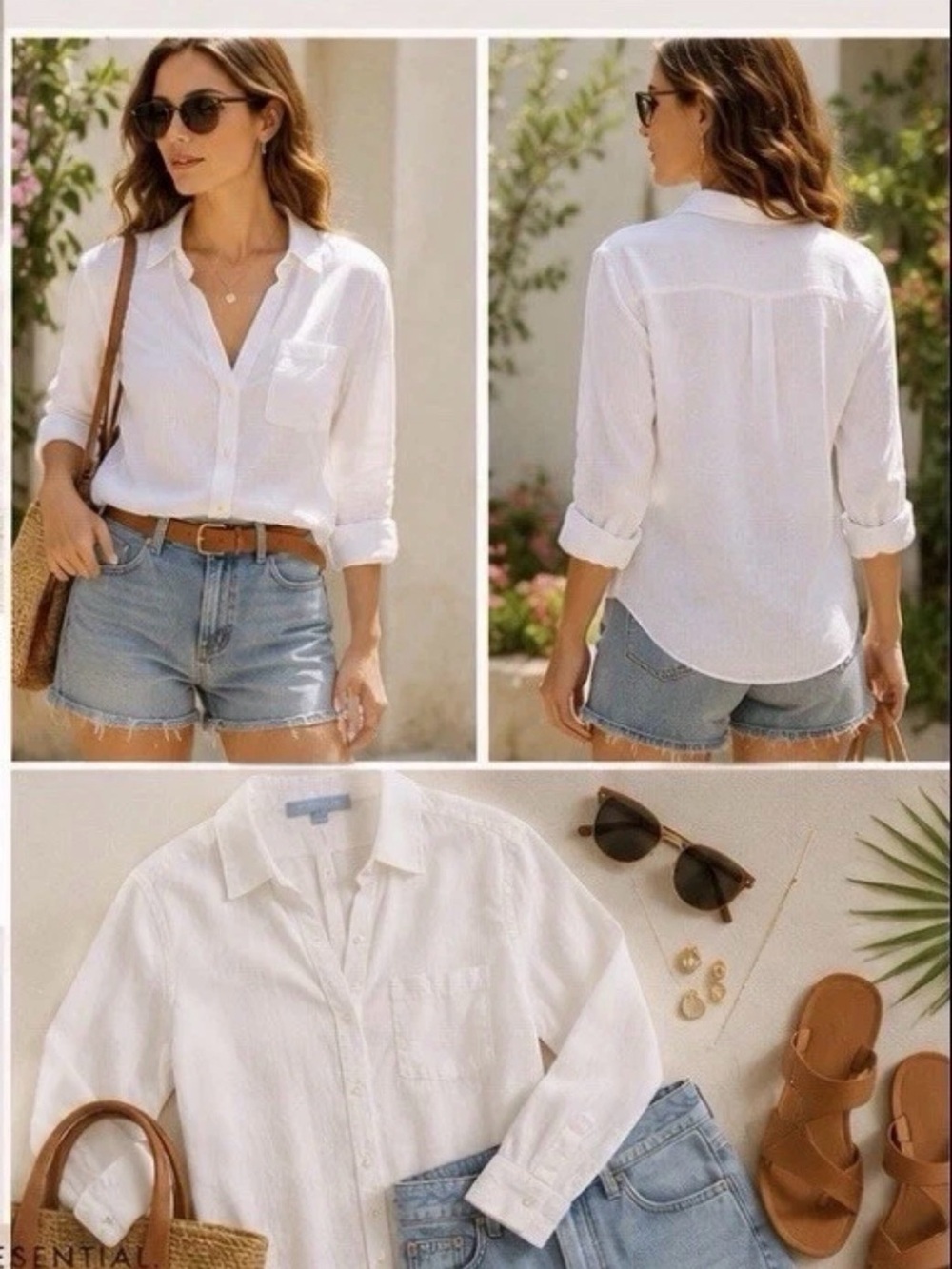 Antonio Melani Linen Blend
Button Up Shirt White Lightweight Women XS
Oversized